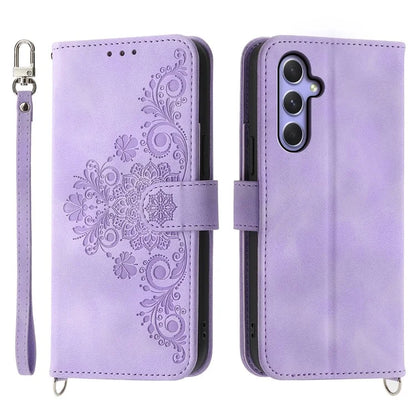 For Samsung Galaxy A55 5G Case Crossbody Leather Cover with Card Slots Wallet