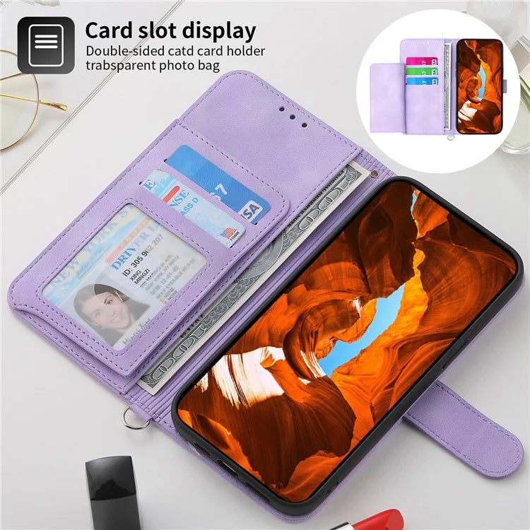 For Samsung Galaxy A55 5G Case Crossbody Leather Cover with Card Slots Wallet