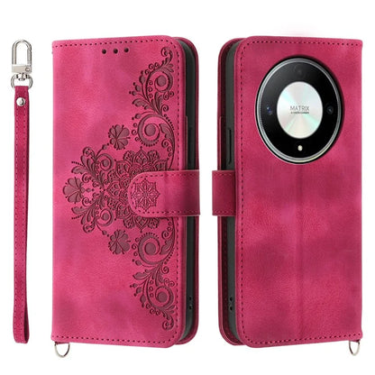 For Honor X9b 5G / Magic6 Lite 5G Leather Case Wallet Cover with Hand Strap and Shoulder Strap