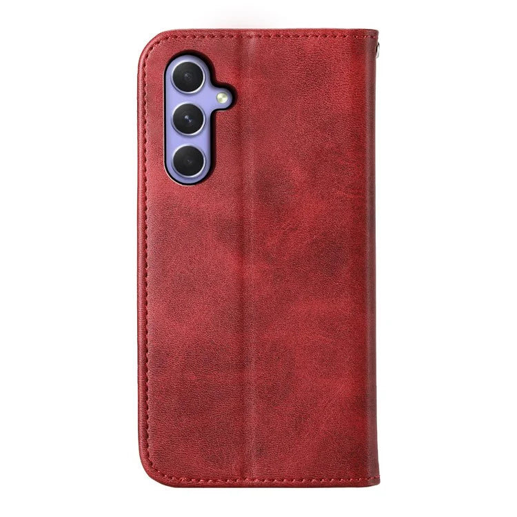 For Samsung Galaxy A55 5G Case Leather Phone Cover Wallet Rhombus Imprinted