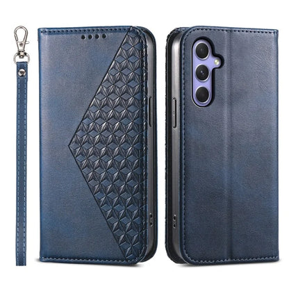 For Samsung Galaxy A55 5G Case Leather Phone Cover Wallet Rhombus Imprinted