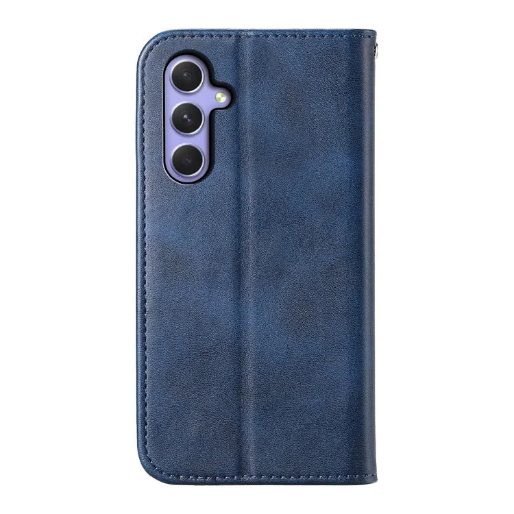 For Samsung Galaxy A55 5G Case Leather Phone Cover Wallet Rhombus Imprinted