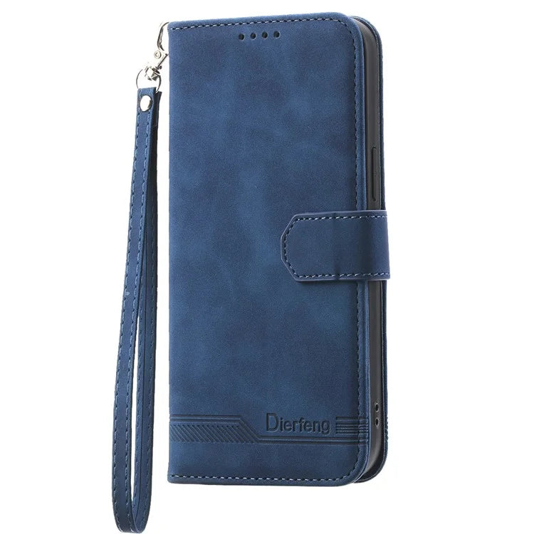 DIERFENG DF-03 for Samsung Galaxy A55 5G Leather Case Line Imprinted Wallet Cover
