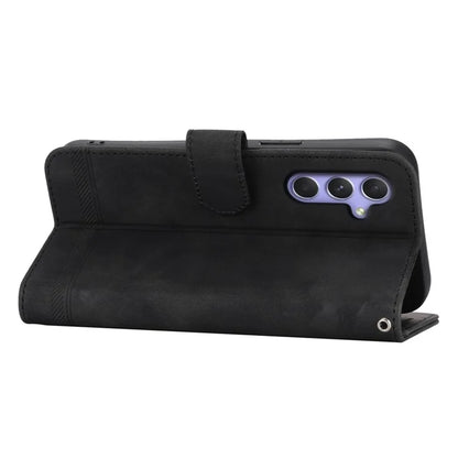 DIERFENG DF-03 for Samsung Galaxy A55 5G Leather Case Line Imprinted Wallet Cover