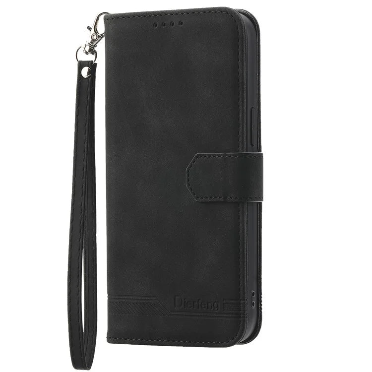 DIERFENG DF-03 for Samsung Galaxy A55 5G Leather Case Line Imprinted Wallet Cover
