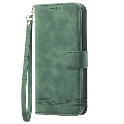 DIERFENG DF-03 for Samsung Galaxy A55 5G Leather Case Line Imprinted Wallet Cover
