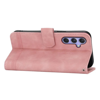 DIERFENG DF-03 for Samsung Galaxy A55 5G Leather Case Line Imprinted Wallet Cover