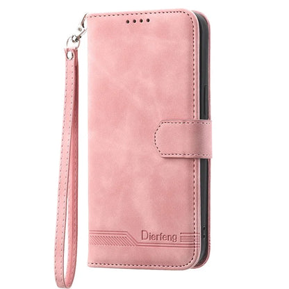 DIERFENG DF-03 for Samsung Galaxy A55 5G Leather Case Line Imprinted Wallet Cover