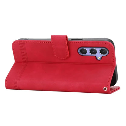 DIERFENG DF-03 for Samsung Galaxy A55 5G Leather Case Line Imprinted Wallet Cover