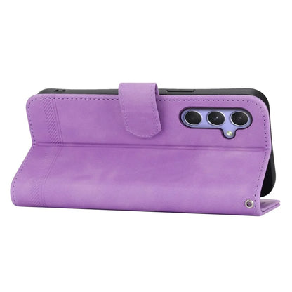 DIERFENG DF-03 for Samsung Galaxy A55 5G Leather Case Line Imprinted Wallet Cover