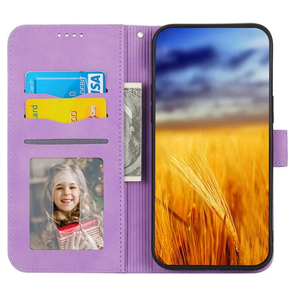 DIERFENG DF-03 for Samsung Galaxy A55 5G Leather Case Line Imprinted Wallet Cover