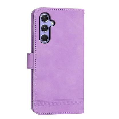 DIERFENG DF-03 for Samsung Galaxy A55 5G Leather Case Line Imprinted Wallet Cover