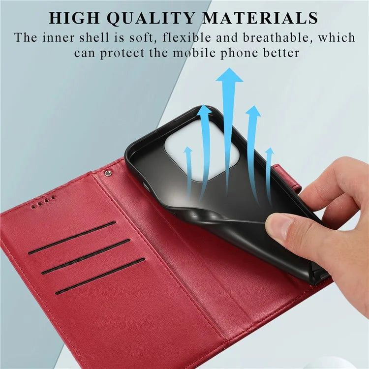 DF-06 For Xiaomi Redmi Note 13 4G Leather Case Line Imprinted Folio Cover