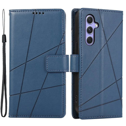 DF-06 For Samsung Galaxy A55 5G Wallet Case Line Imprinted Leather Phone Cover