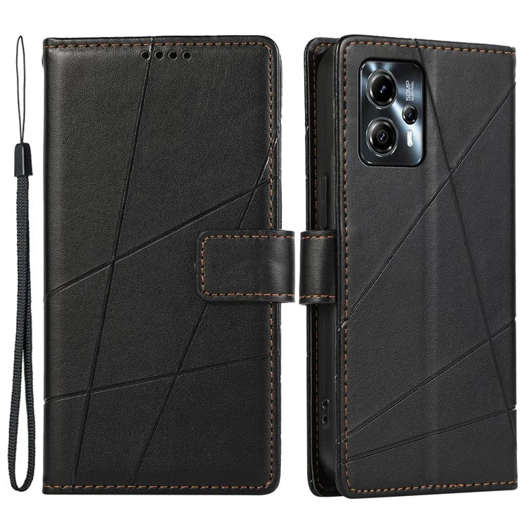 DF-06 For Motorola Moto G24 4G / G04 4G Case with Strap Line Imprinted Phone Cover Stand View