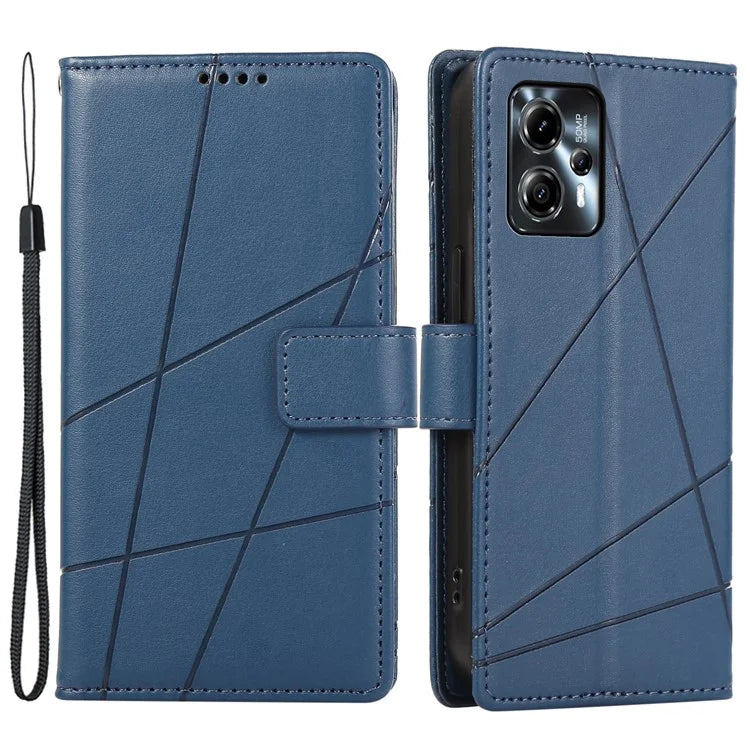 DF-06 For Motorola Moto G24 4G / G04 4G Case with Strap Line Imprinted Phone Cover Stand View