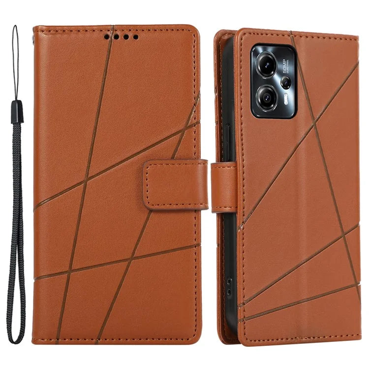 DF-06 For Motorola Moto G24 4G / G04 4G Case with Strap Line Imprinted Phone Cover Stand View