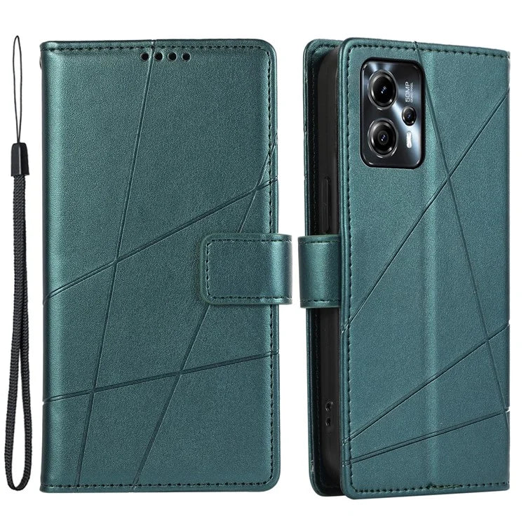 DF-06 For Motorola Moto G24 4G / G04 4G Case with Strap Line Imprinted Phone Cover Stand View