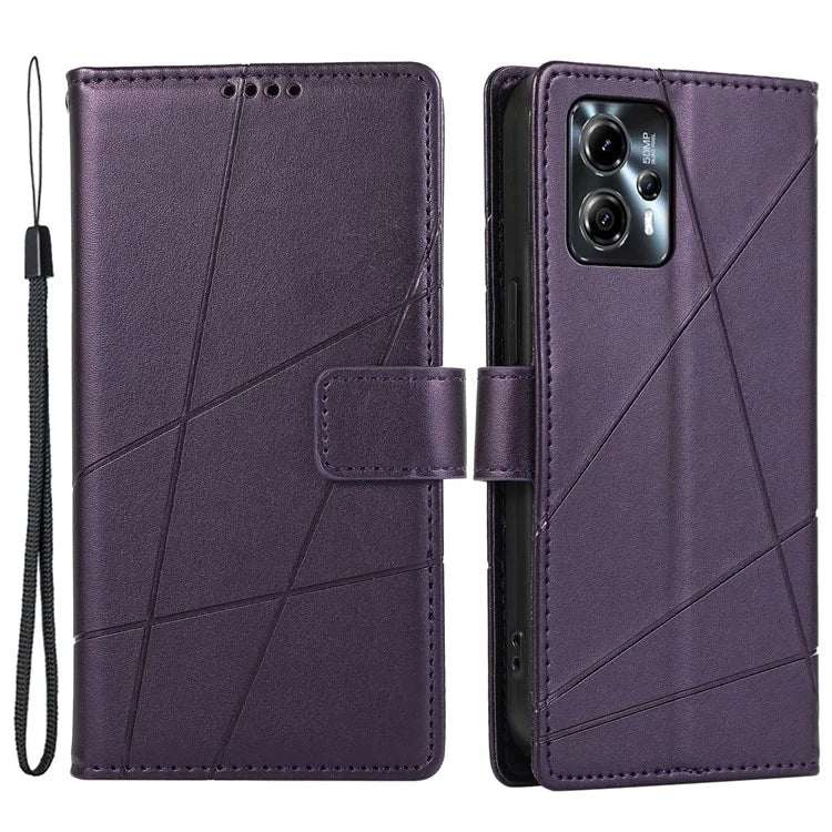 DF-06 For Motorola Moto G24 4G / G04 4G Case with Strap Line Imprinted Phone Cover Stand View