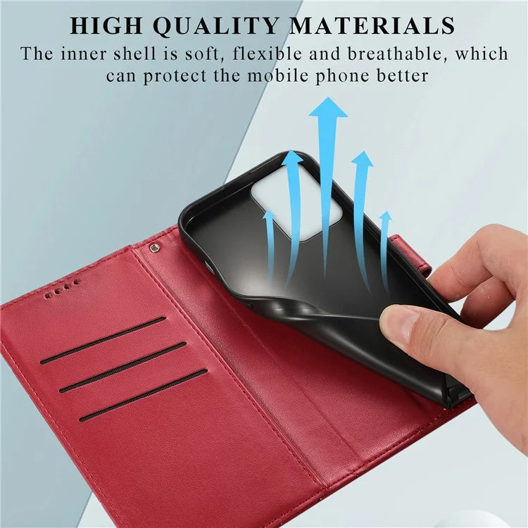 DF-06 For Motorola Moto G34 5G Flip Wallet Case PU Line Imprinted Phone Cover