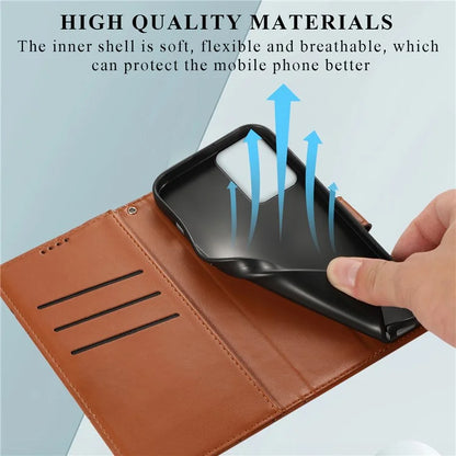 DF-06 For Motorola Moto G34 5G Flip Wallet Case PU Line Imprinted Phone Cover
