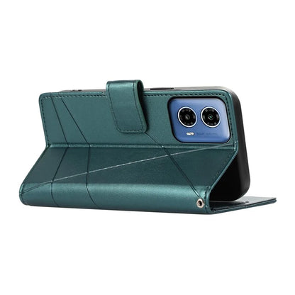 DF-06 For Motorola Moto G34 5G Flip Wallet Case PU Line Imprinted Phone Cover