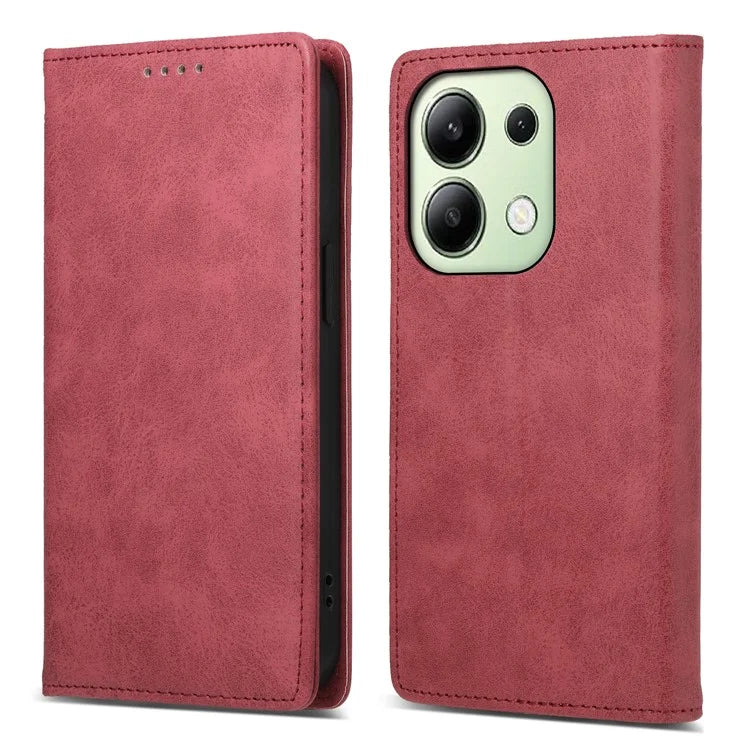 DF-05 For Xiaomi Redmi Note 13 4G Wallet Case Magnetic Auto Closing Phone Cover