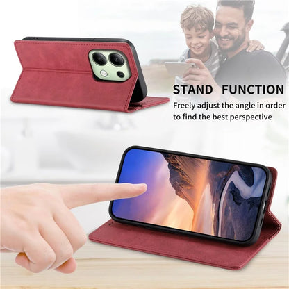 DF-05 For Xiaomi Redmi Note 13 4G Wallet Case Magnetic Auto Closing Phone Cover