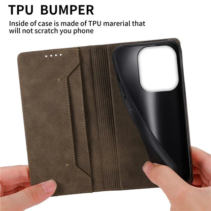 DF-05 For Xiaomi Redmi Note 13 4G Wallet Case Magnetic Auto Closing Phone Cover