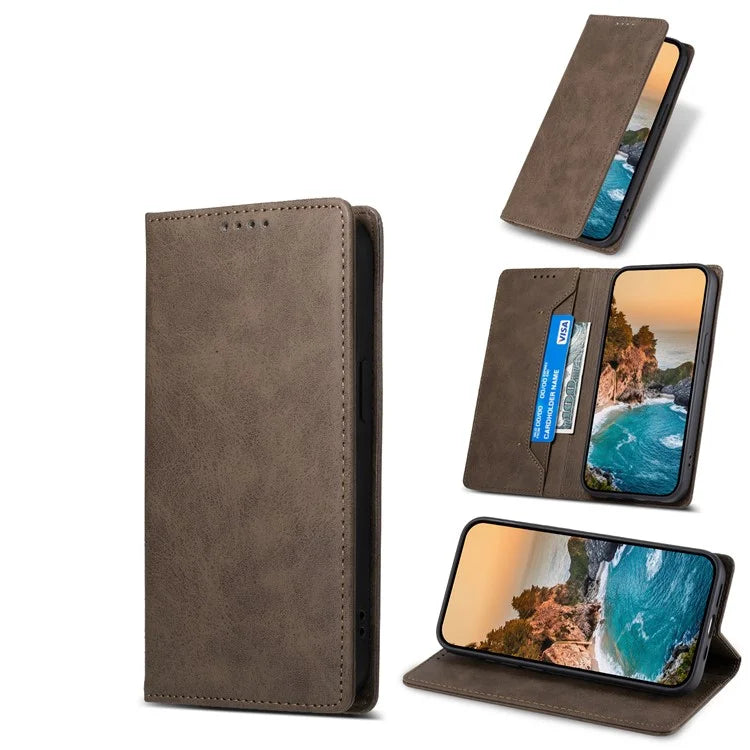 DF-05 For Xiaomi Redmi Note 13 4G Wallet Case Magnetic Auto Closing Phone Cover