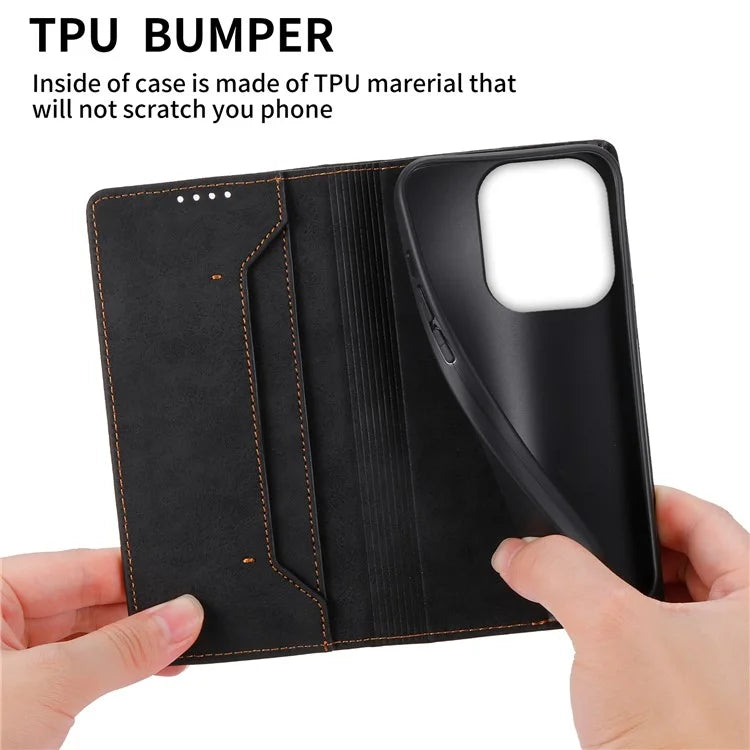 DF-05 For Xiaomi Redmi Note 13 4G Wallet Case Magnetic Auto Closing Phone Cover