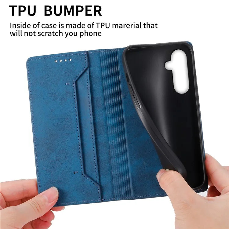 DF-05 For Samsung Galaxy A55 5G Leather Phone Case RFID Blocking Wallet