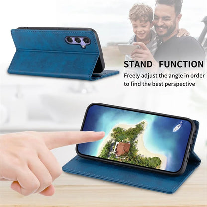 DF-05 For Samsung Galaxy A55 5G Leather Phone Case RFID Blocking Wallet