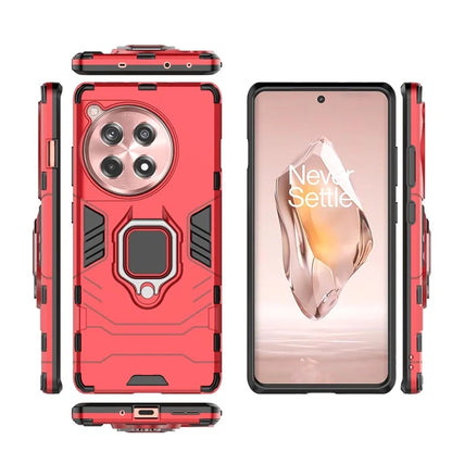 For OnePlus Ace 3 5G / 12R 5G Ring Kickstand Case PC +TPU Phone Cover