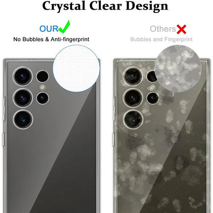 For Samsung Galaxy S24 Ultra Case Soft TPU Phone Cover with Full Glue Tempered Glass Film (Fingerprint Unlocking)