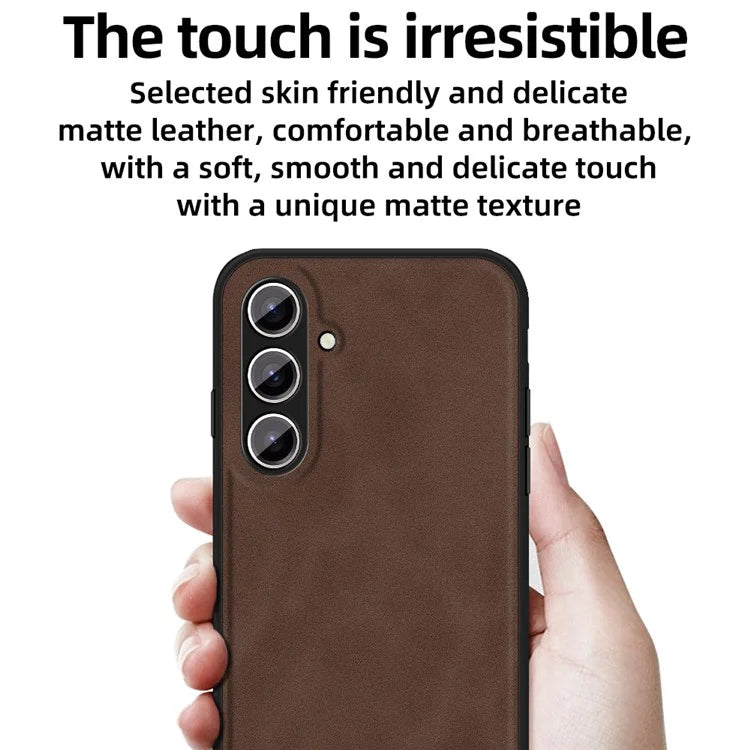 ANNYOJO For Samsung Galaxy S24+ Case PU Leather+PC+TPU Drop-resistant Phone Cover