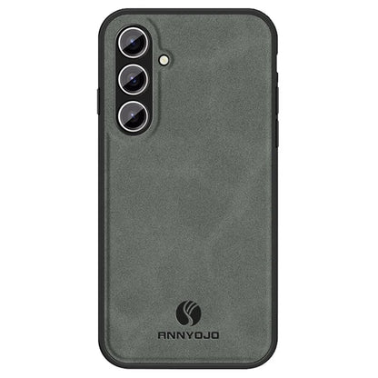 ANNYOJO For Samsung Galaxy S24 Case PU Leather+PC+TPU Protective Shell with Car Mount Metal Sheet