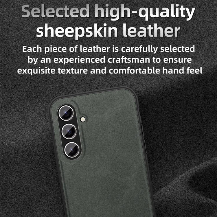 ANNYOJO For Samsung Galaxy S24 Case PU Leather+PC+TPU Protective Shell with Car Mount Metal Sheet