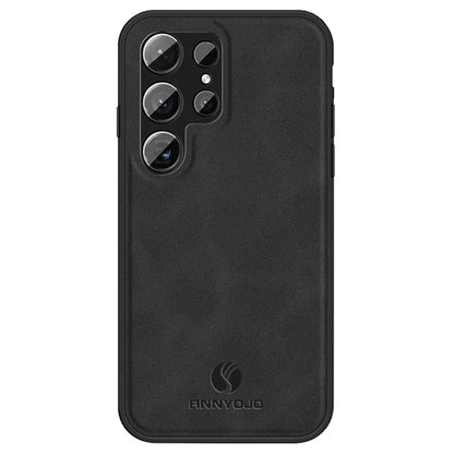 ANNYOJO Back Case for Samsung Galaxy S24 Ultra Shell PU Leather+PC+TPU Scratch-proof Cover