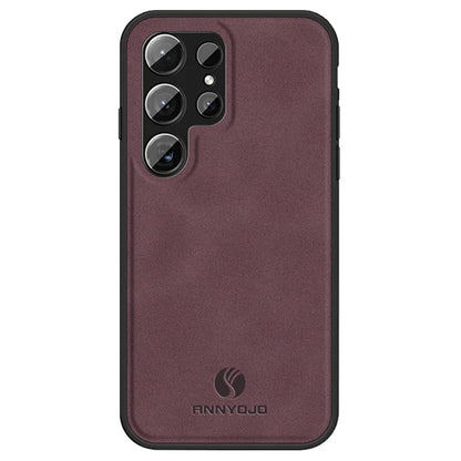 ANNYOJO Back Case for Samsung Galaxy S24 Ultra Shell PU Leather+PC+TPU Scratch-proof Cover