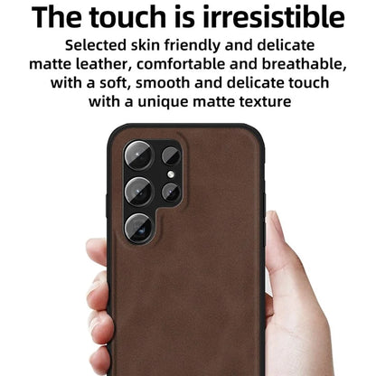 ANNYOJO Back Case for Samsung Galaxy S24 Ultra Shell PU Leather+PC+TPU Scratch-proof Cover