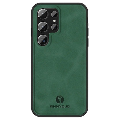 ANNYOJO Back Case for Samsung Galaxy S24 Ultra Shell PU Leather+PC+TPU Scratch-proof Cover