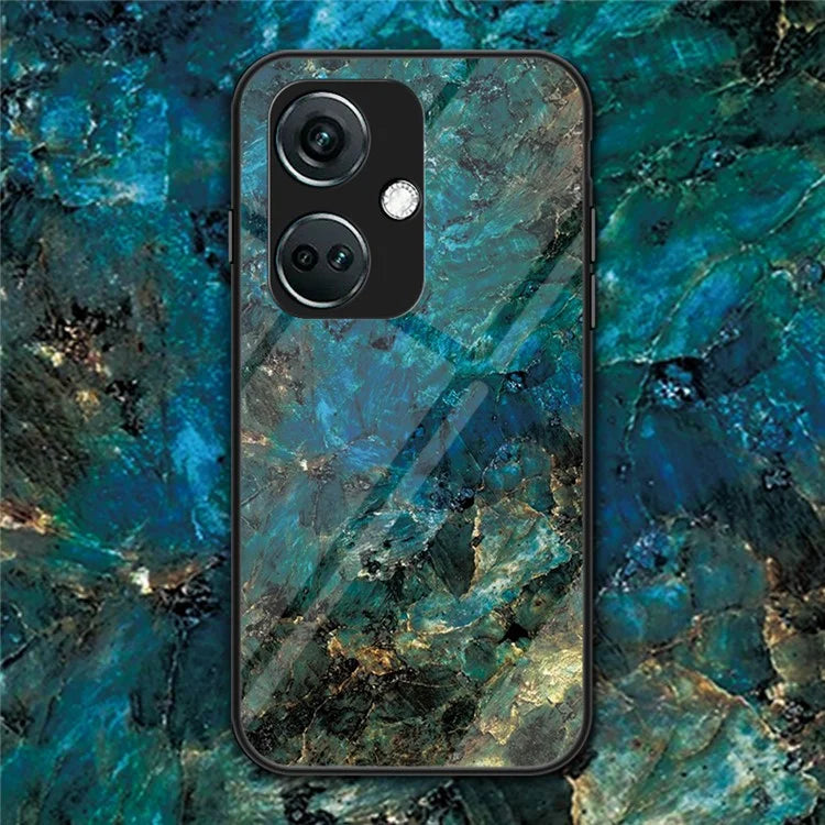 For OnePlus Nord CE3 5G Marble Pattern Case Tempered Glass Phone Cover