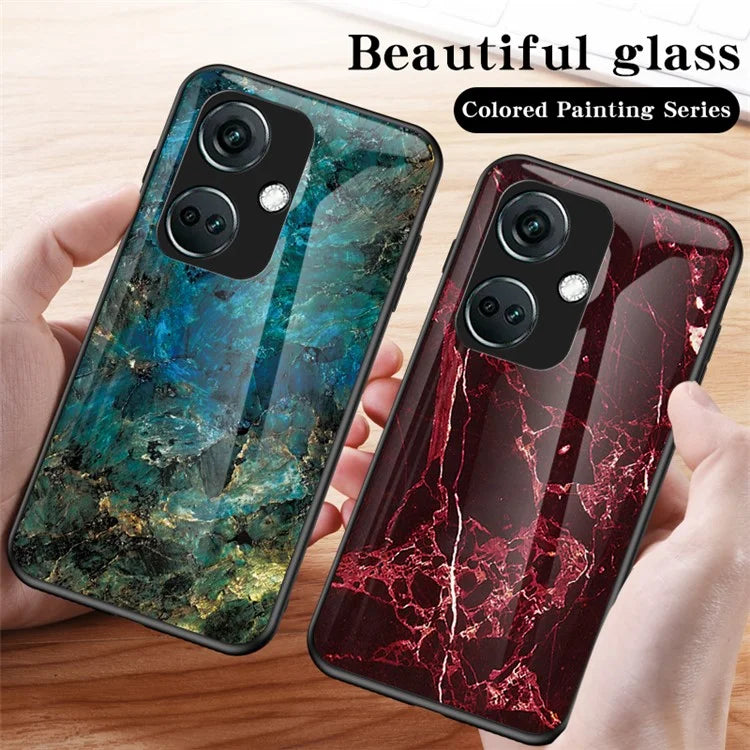 For OnePlus Nord CE3 5G Marble Pattern Case Tempered Glass Phone Cover