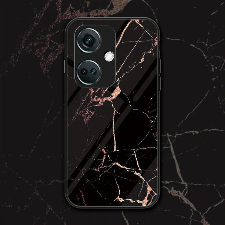For OnePlus Nord CE3 5G Marble Pattern Case Tempered Glass Phone Cover