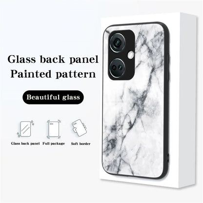 For OnePlus Nord CE3 5G Marble Pattern Case Tempered Glass Phone Cover