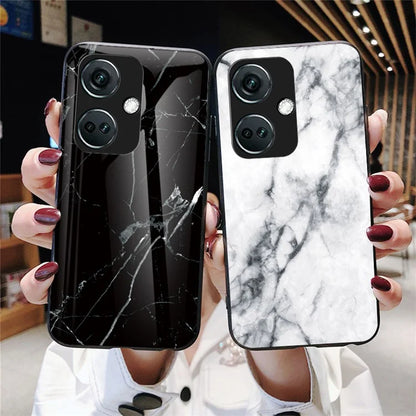 For OnePlus Nord CE3 5G Marble Pattern Case Tempered Glass Phone Cover