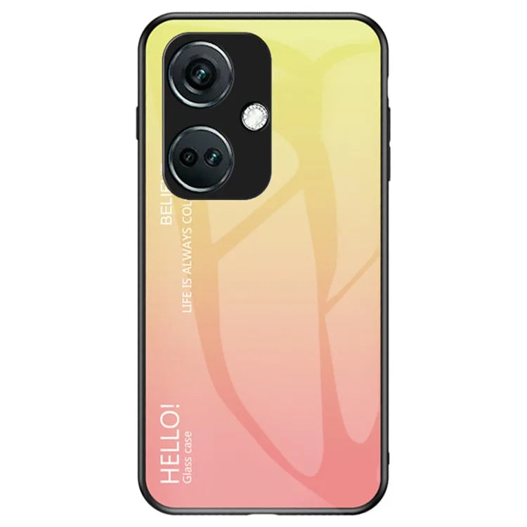 For OnePlus Nord CE3 5G Phone Case Gradient Color Tempered Glass Cover