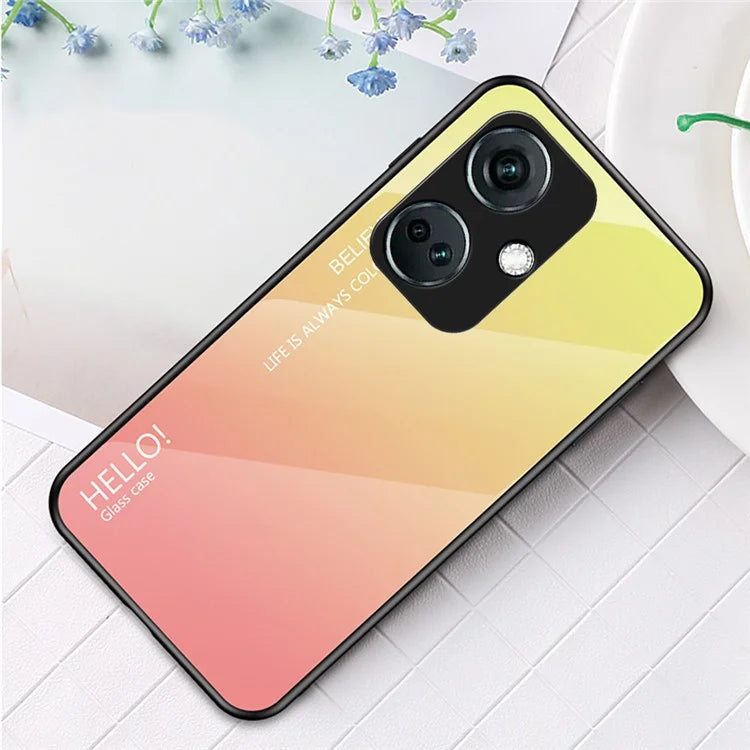 For OnePlus Nord CE3 5G Phone Case Gradient Color Tempered Glass Cover