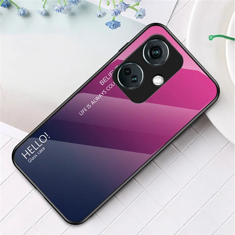 For OnePlus Nord CE3 5G Phone Case Gradient Color Tempered Glass Cover